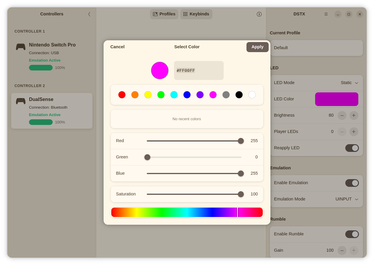 LED configuration panel
